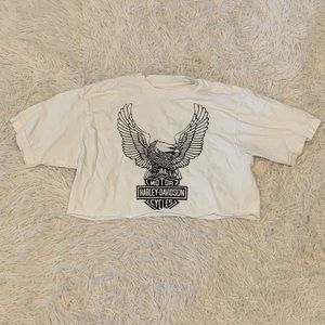 harley davidson printed cropped tee!